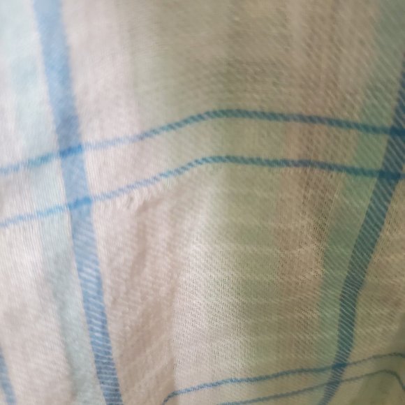 Joie Blue White Plaid Boho Gauzy Top Lightweight Peasant Top Button Tunic sz M - Picture 4 of 6